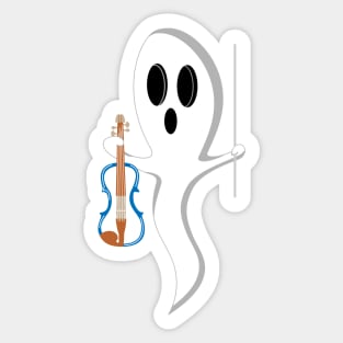 Funny ghost me electric violin Sticker